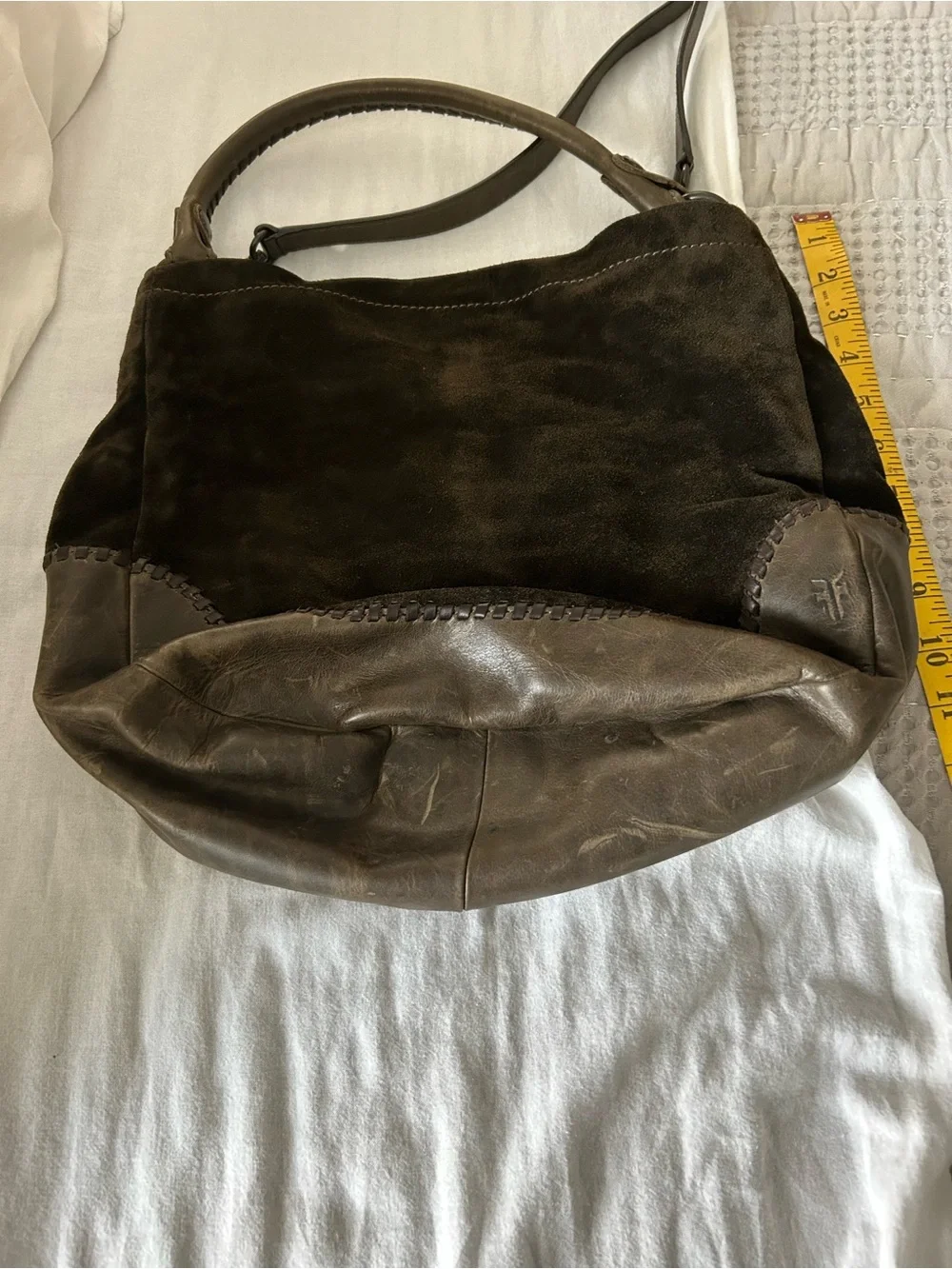 Frye Suede Shoulder Hobo Bag in Dark Green
